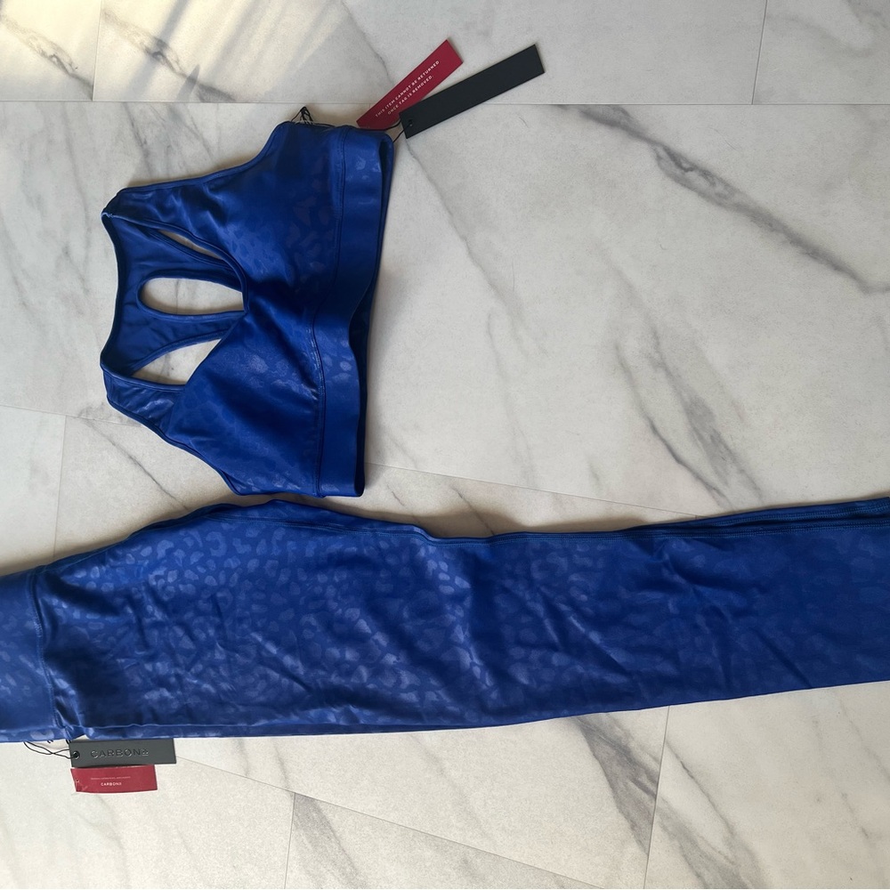 Blue Women's leggings and action bra